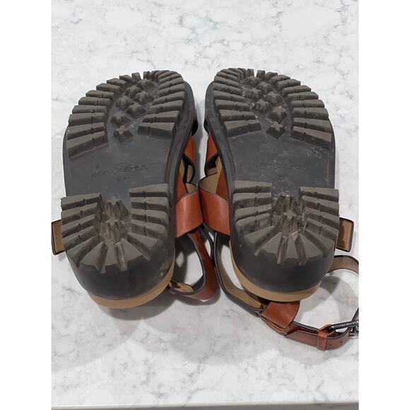 Sam Edelman Women’s Eleanora Leather Lug-Sole Ankle Strap Sandals Size 6.5 Brown - Picture 7 of 8